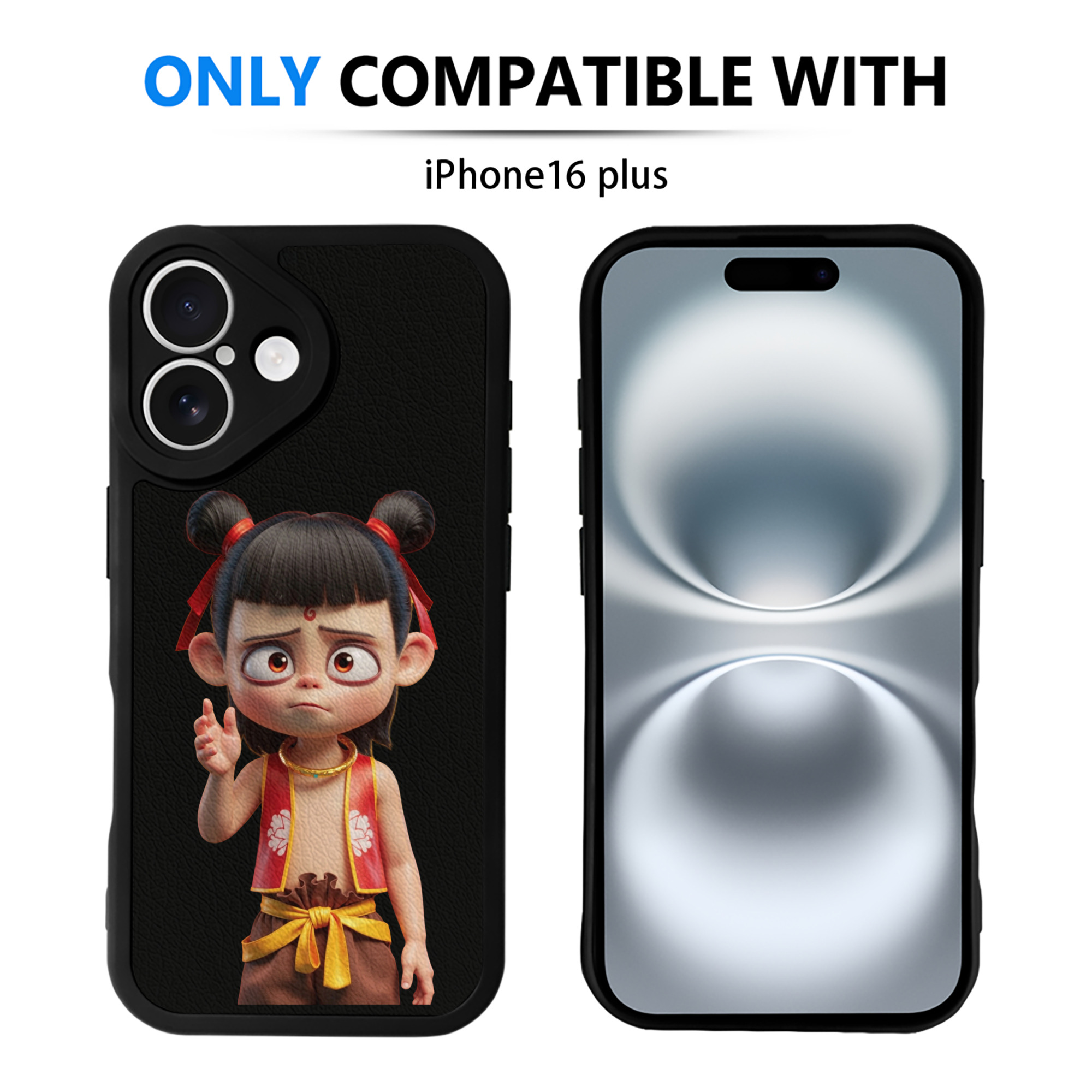 （画像用） Ne Zha 2 ナタ 魔童の大暴れ 【iPhone 16シリーズ対応】シリコンスマホケース（レザー調） 材質：シリコン